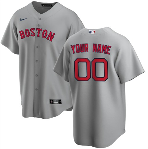 Men's Red Sox Grey ACTIVE PLAYER Custom Stitched MLB Jersey